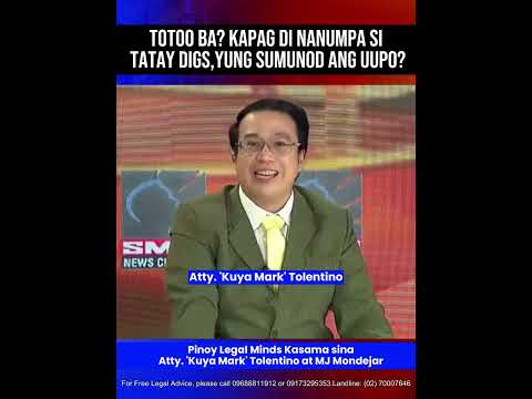 Totoo Ba? Kapag Di Nanumpa si Tatay Digs, Yung Sumunod ang Uupo?