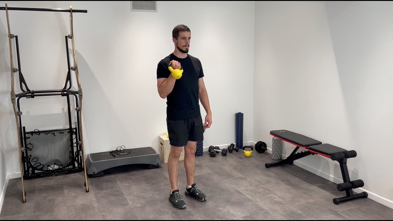 Curl unilatéral avec kettlebell