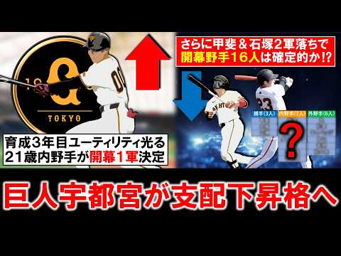 【開幕野手はこの面子に！？】巨人育成３年目『宇都宮 葵星』が支配下昇格へ！ユーティリティ光る２１歳野手が開幕１軍決定も一方で『甲斐拓也』＆『石塚 裕惺』らが２軍落ちで開幕野手１６人は確定的か！？