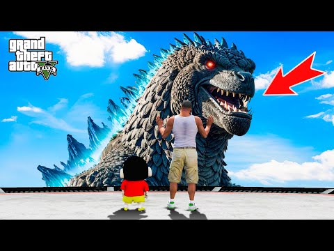 Shinchan and Franklin First Time Meet Godzilla Los Santos in Gta 5