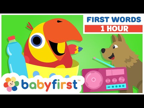 Toddler Learning Video w Color Crew & Larry | Learning First Words | Animals for kids | BabyFirst TV