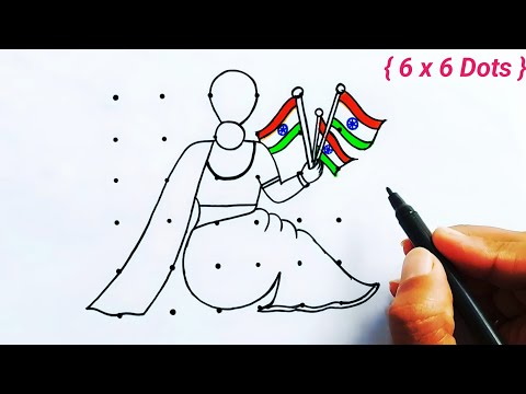 Republic/Independence day special Rangoli 6x6 Dots | flag kolam design | Rangoli design