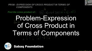 Problem-Expression of Cross Product in Terms of Components