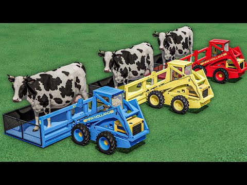 Work OF Colors - GIANT COWS ON Mini Loaders TO BARN - Farming Simulator 22