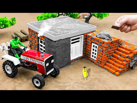 diy mini tractor making big roof construction science project Part 3 | concrete slab making