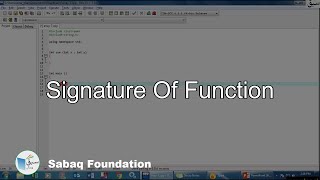 Signature of function