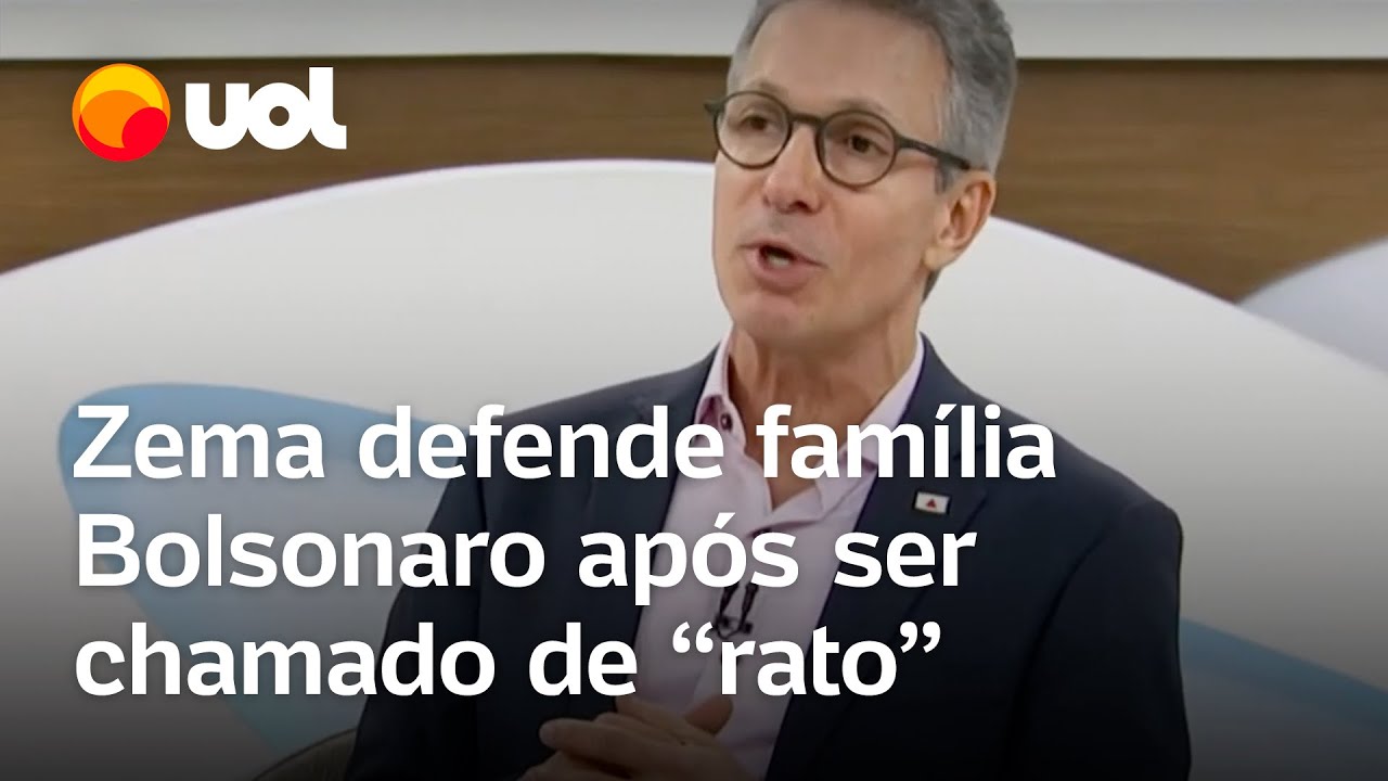 Zema defende família Bolsonaro após ser chamado de rato Não sou uma pessoa beliscosa