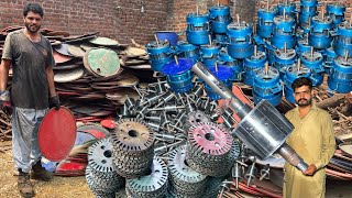 How Electric Motor Router Manufacturing Process From Oil Drum Recycling in Factory 