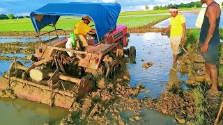 mahindra tractor stuck in deep mud,,