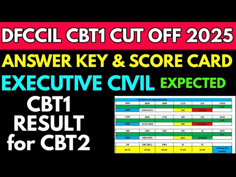 DFCCIL executive civil CBT1 expected cut off for cbt2 after Answer key score card analysis 2025