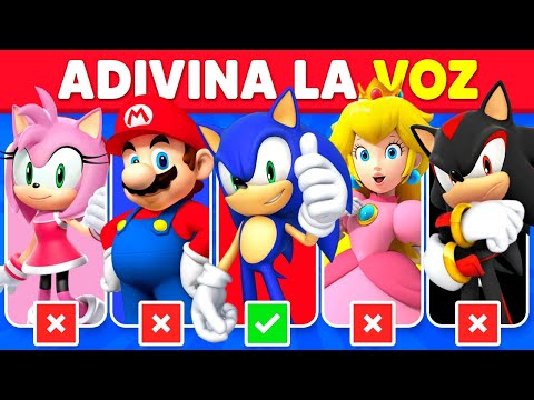 Adivina 16 Personajes de SONIC y MARIO 🎤🎙️💎Sonic🍄Mario Bros🦊Tails🖤Shadow🎀Peach🔴Knuckles🌷Amy Rose