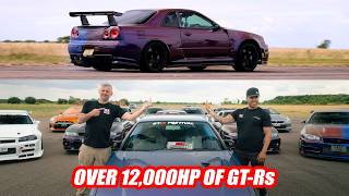 12,000hp of UK's Quickest GT-Rs Hit The Runway!  GT-R Challenge UK 2025