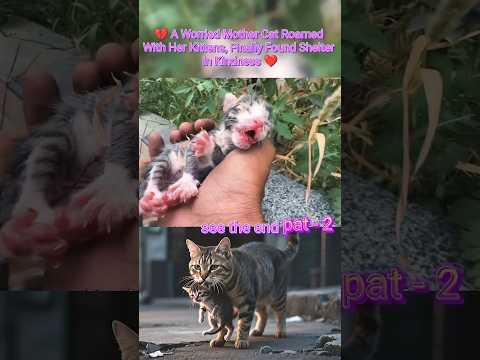 💔 A Worried Mother Cat Roamed With Her Kittens, Finally Found Shelter in Kindness ❤️ #shorts #cat