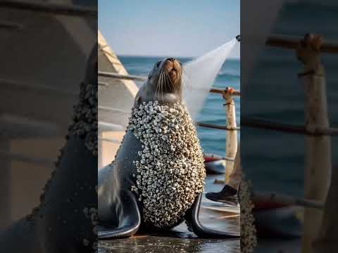 Sea Lion Rescue clean up the seaweed sea Lion conservation of marine #ytshorts #barnacles #shorts