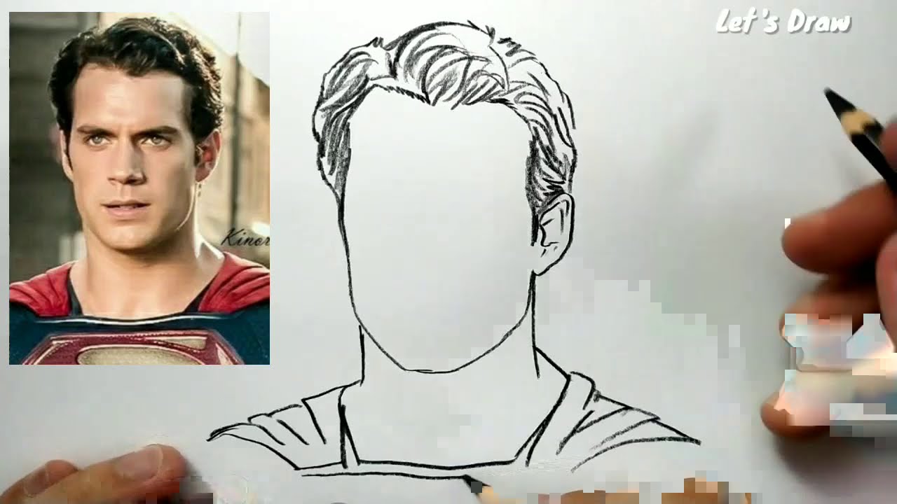 ASMR drawing SUPERMAN, How to draw hero justice league zack snyder cut - LET'S DRAW