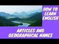 Understanding Articles with Geographical Names