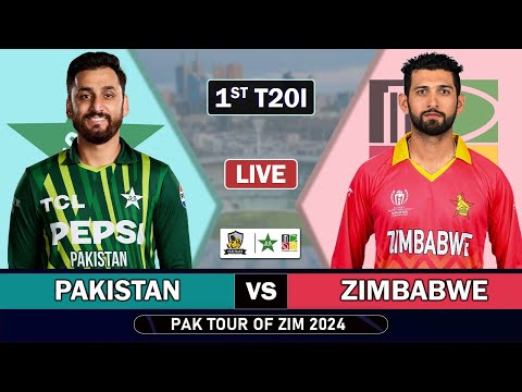 PAKISTAN vs ZIMBABWE 1st T20 MATCH LIVE SCORES | PAK vs ZIM LIVE T20 MATCH COMMENTARY | ZIM 7 OV