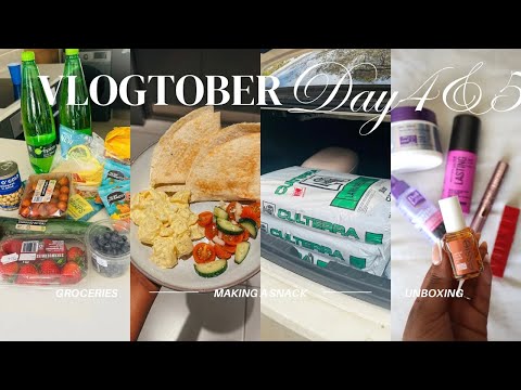 VLOGTOBER DAY 4&5: Grocery Top Up, Making A Snack, Gift Bag Unboxing+Errands And Stuff| #roadto200k