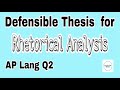 Thesis and Rhetorical Analysis Essentials