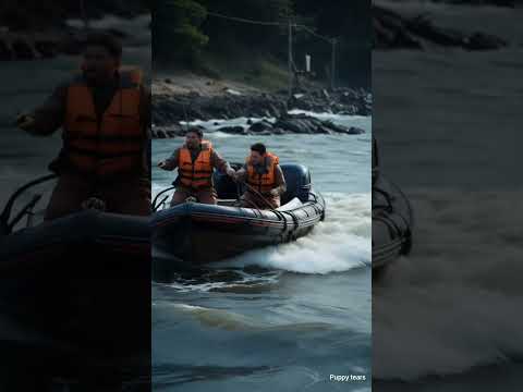 rescue boat ⛵ in flood 😭 #rescue #flood