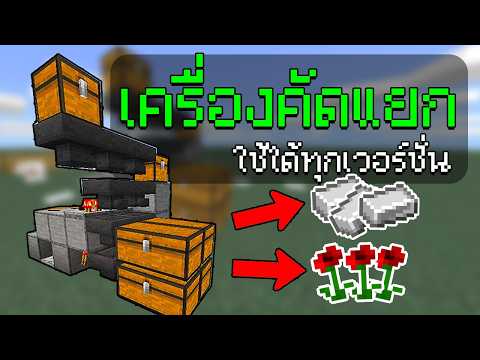 วิธีทำเครื่องคัดแยกของอัตโนมัติ "ใช้ได้ทุกเวอร์ชั่น" Minecraft [JE & BE]