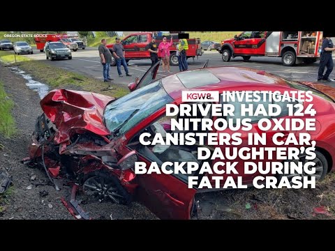 YouTube video thumbnail: Oregon Driver Had 124 Nitrous Oxide Canisters in Car During Fatal Crash