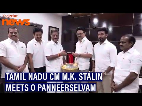 Tamil Nadu CM M.K. Stalin meetsO Panneerselvam in Chennai. Udhayanidhi Stalin also present