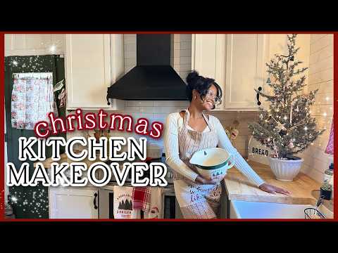 CHRISTMAS KITCHEN MAKEOVER 🎄| Painting, Decorating, Crafting/DIYS + Dining Room Makeover #FIXERUPPER