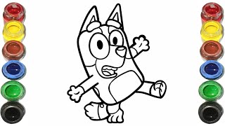 Cute Bluey Drawing for kids, Painting & Coloring for kids, Toddlers | Let's Draw Together
