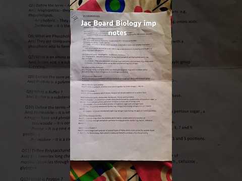 Jac board science class 11th biology