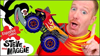 Juguetes Monster Truck para niños de Steve y Maggie Español Latino | Regalo mágico de cumpleaños