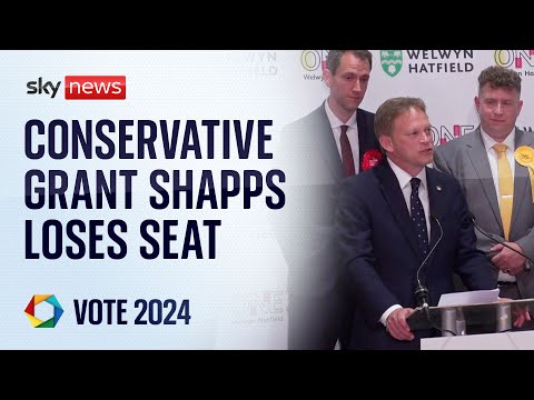 Moment defence secretary Grant Shapps loses seat