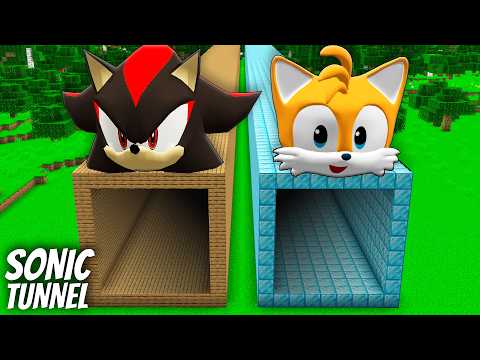 I found a SHADOW SONIC TUNNEL vs SONIC TAILS in Minecraft ! What's INSIDE the SONIC TAILS TUNNEL ?