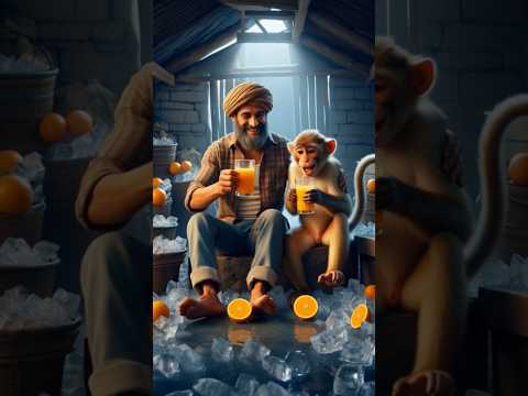 किसान और बंदर 😨#shortfeed #aicartoon