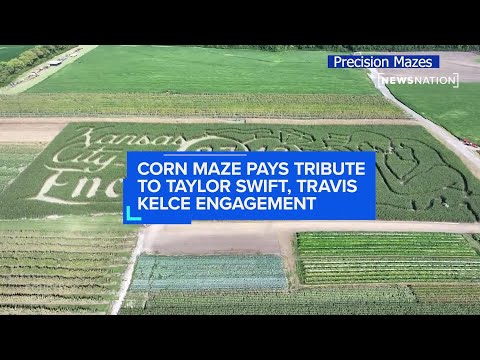 YouTube video thumbnail: Corn Maze Pays Tribute to Taylor Swift, Travis Kelce Engagement