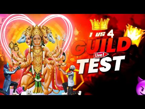 🔥 Guild Test Live 1v4 + Best Reaction on Your Gameplay | Join HANUMAN⚡TM | Custom Room FF Live 💥