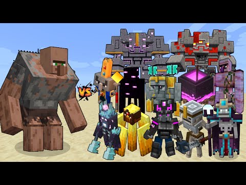 Mutant Villager vs Minecraft Dungeons Mobs & Bosses - Minecraft Bedrock Edition Mob Battle