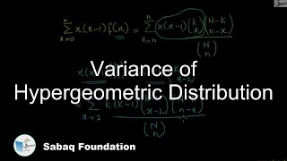 Variance of Hypergeometric Distribution