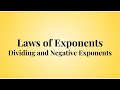 Dividing and Negative Exponents Explained