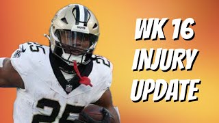 WEEK 16 NFL INJURY UPDATE: Kendre Miller, Kenneth Walker | Fantasy Football 2024 | Start/Sit | 82
