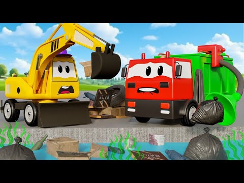 Five Little Monkey, Little Star - Garbage Truck, School Bus CLEAN UP THE CITY | Nursery Rhymes