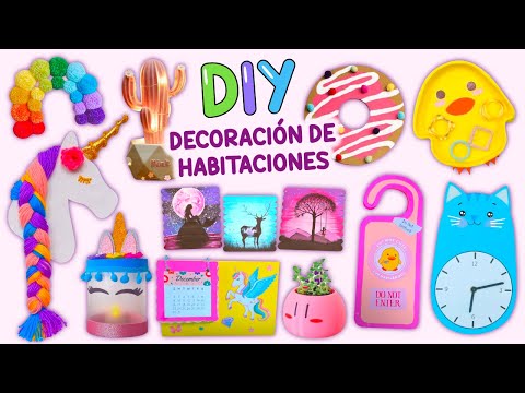 16 IDEAS PARA DECORAR HABITACIONES - DECORACIÓN DE LA HABITACIÓN DEL UNICORNIO - FÁCIL Y BARATO