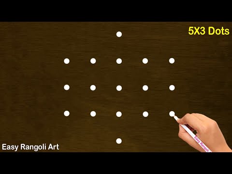 5 dots easy rangoli | Beautiful creative kolam design | Amazing beginners muggulu | easy rangoli art