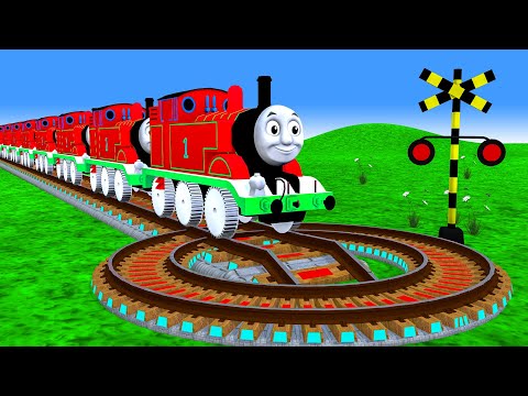 【踏切アニメ】あぶない電車 Train Thomas 🚦 Fumikiri 3d railroad crossing animation #1