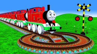【踏切アニメ】あぶない電車 Train Thomas 🚦 Fumikiri 3d railroad crossing animation #1