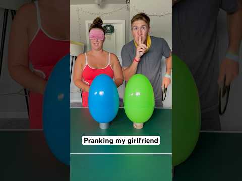 GIANT Surprise Eggs Challenge BLINDFOLD PRANK on girlfriend WIN $100 Prize