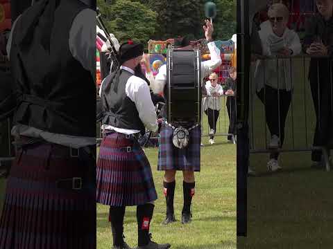 Carnoustie #pipeband with #bassdrum #flourish in G4B during 2025 Aberdeen Games in #scotland #shorts