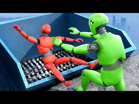 GTA 5 Shoving Crash Test Dummies into Shredder! (No godmode)