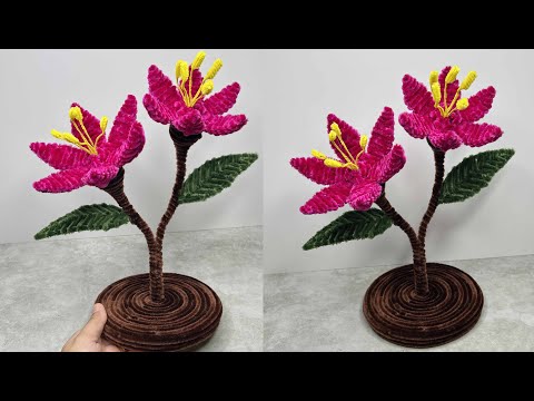 Plastic Bottle flower craft Ideas| Membuat bunga hias dari botol plastik dan ikat rambut