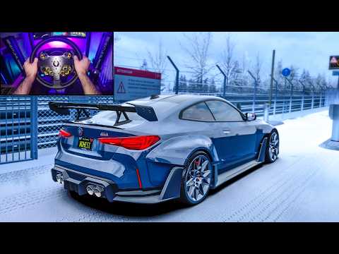 BMW M4 G82 - Nürburgring Nordschleife SNOW - Asetto Corsa | Steering Wheel Gameplay